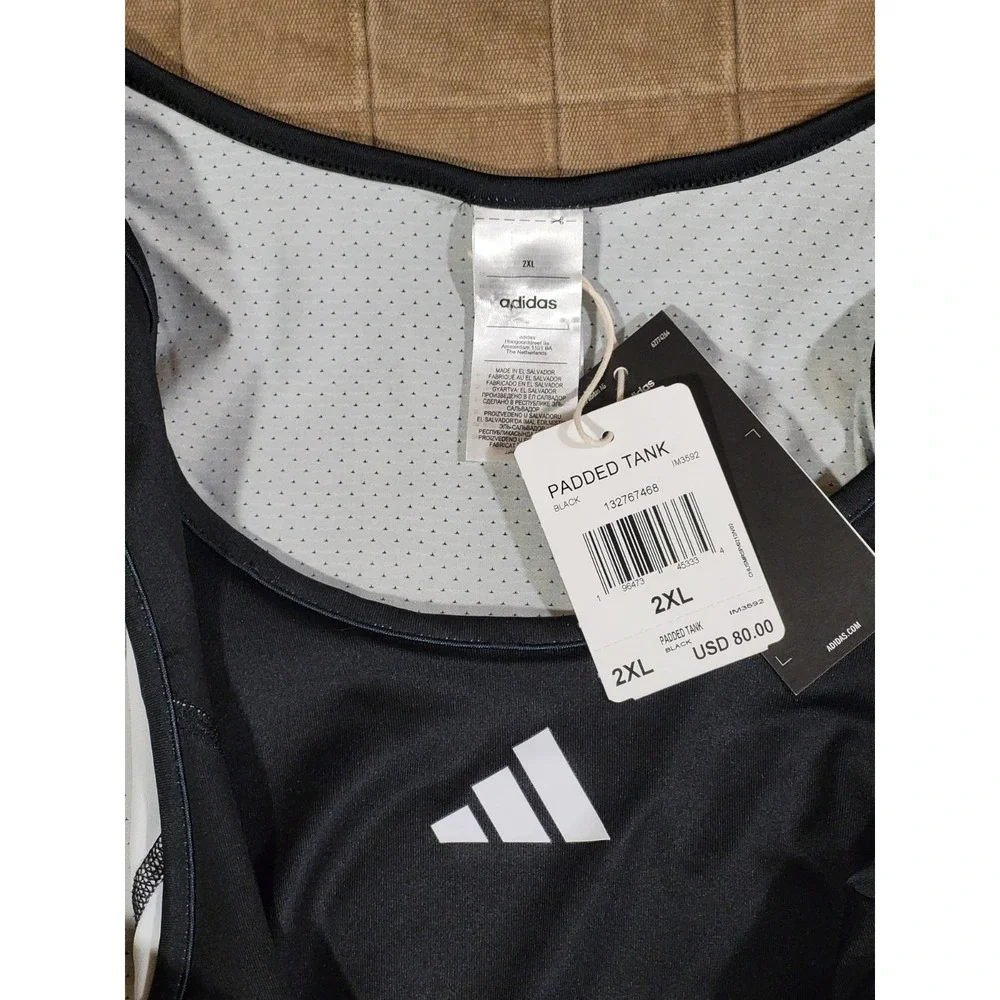 Adidas Mens Alphaskin Force Tank Top Size 2XL Padded Basketball Black NWT
